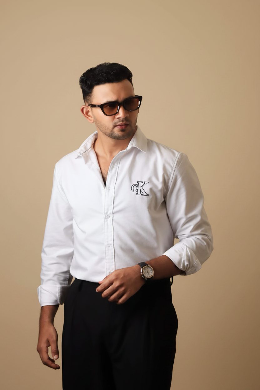 White Full sleeve cotton shirt