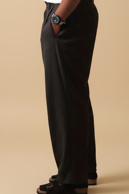 Grey wide leg trousers (Korean fit)