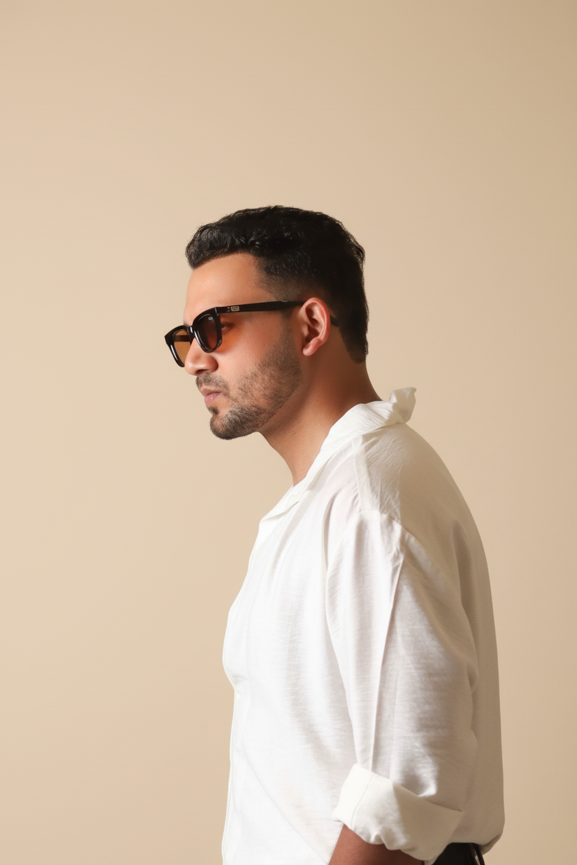 Cuban collar white shirt